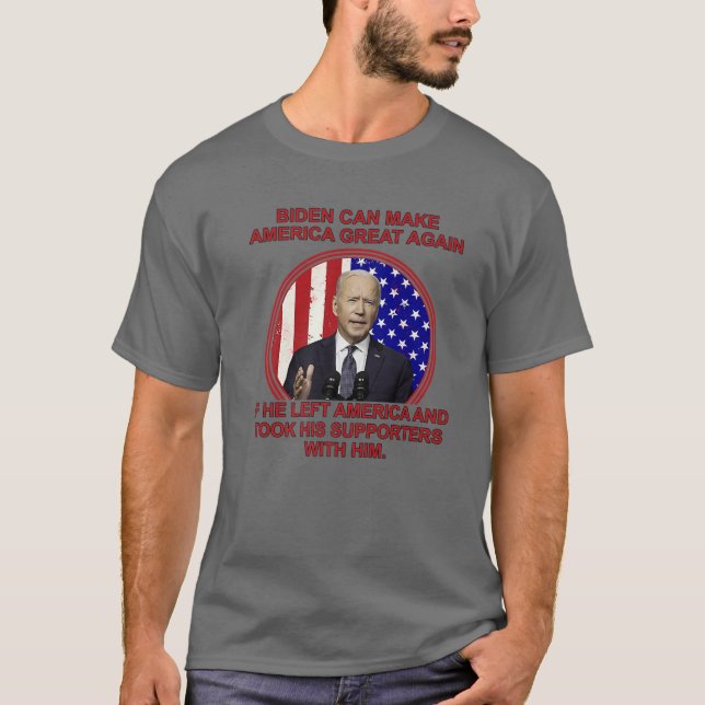 Anti Joe Biden MAGA Lämnat Amerika T Shirt (Framsida)