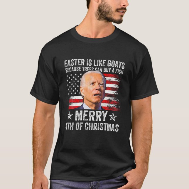 Anti Joe Biden Merry 4:e julen 4:e juli T Shirt (Framsida)