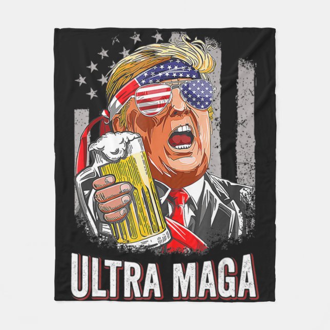 Anti Joe Biden Ultra Maga 4 Fleecefilt (Framsidan)