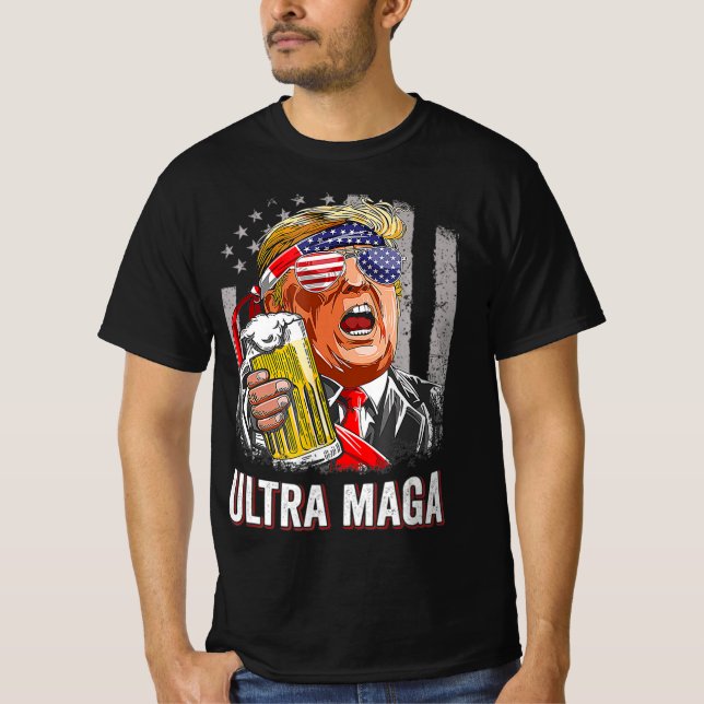 Anti Joe Biden Ultra Maga 4 T Shirt (Framsida)