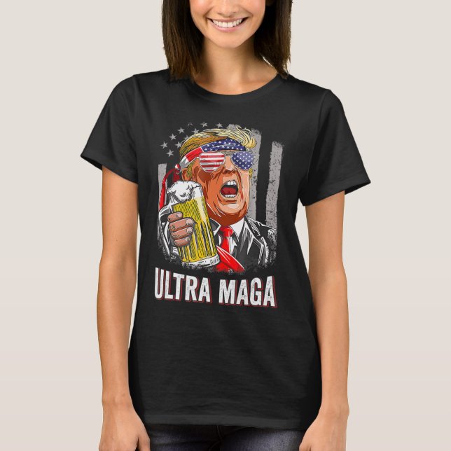 Anti Joe Biden Ultra Maga 4 T Shirt (Framsida)