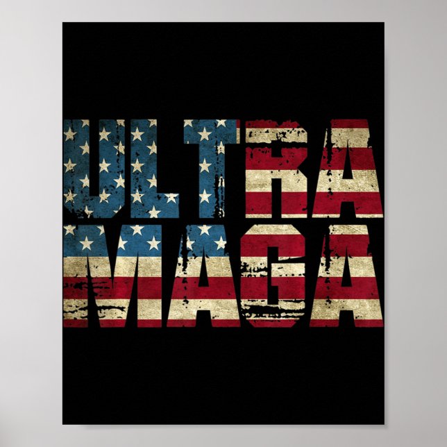 Anti Joe Biden Ultra Maga American Flagga Best Gif Poster (Framsidan)