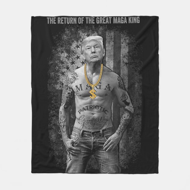 Anti Joe Biden Ultra Maga när Underbaren återvände Fleecefilt (Framsidan)