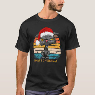 Anti jul jag hatar jul uttråkad katt retro sa t shirt