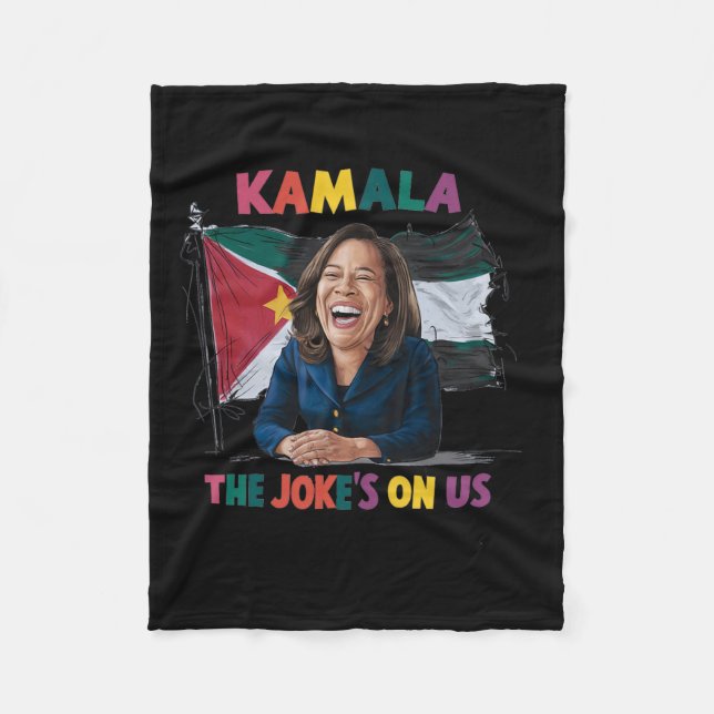Anti Kamala Harris Palestine Flagga Fleecefilt (Framsidan)