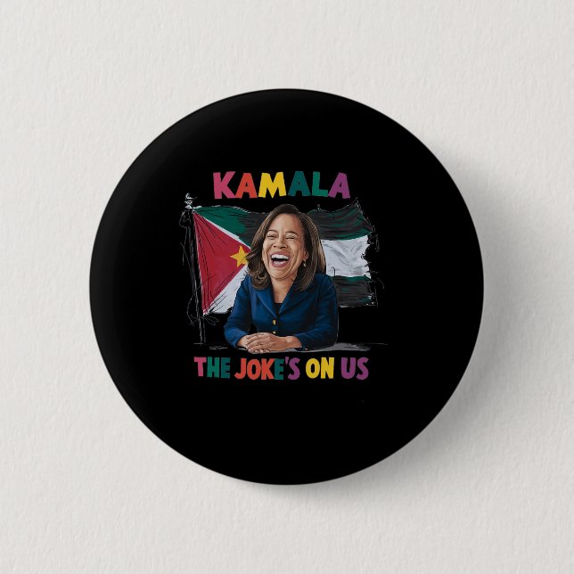 Anti Kamala Harris Palestine Flagga Knapp (Framsida)