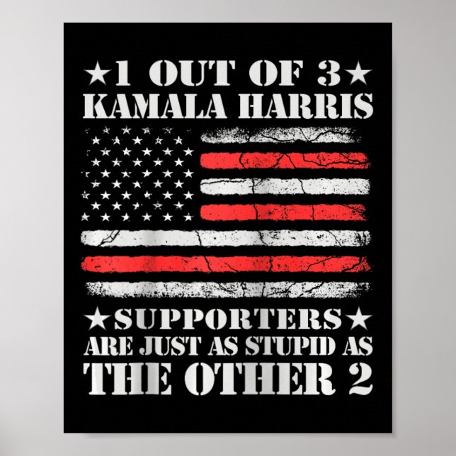 Anti Kamala Harris Stupid Joke American Flagga Usa Poster (Framsidan)