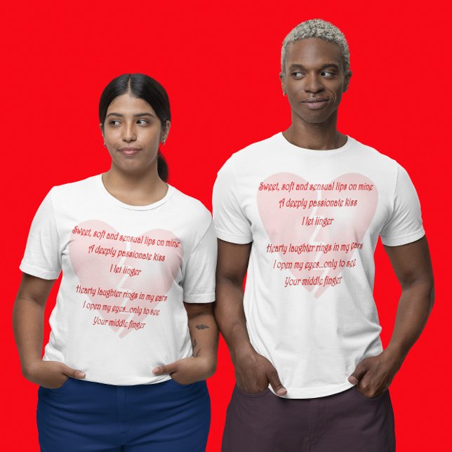 Anti-Kärlek Anti-Valentine Day dikt T-shirt (Anti-Love Anti-Valentine's Day poem Unisex T-Shirt)