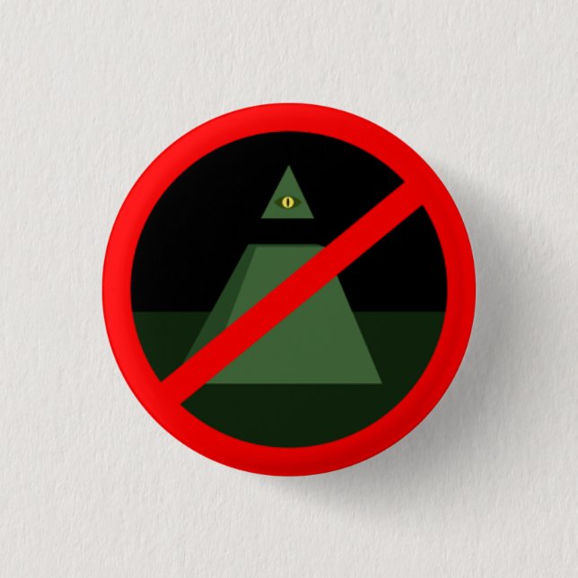 Anti knäppas allt seende öga knapp (Framsida)