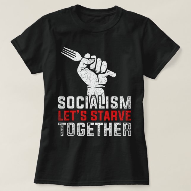 Anti-kommunistisk antisocialistisk liberal anti-so t shirt (Design framsida)