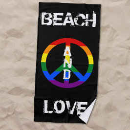 Anti Krig Gay Rainbow Fredstecken Beach och Kärlek