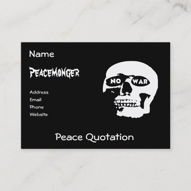 Anti-Krig skalle Visitkort (Framsida)
