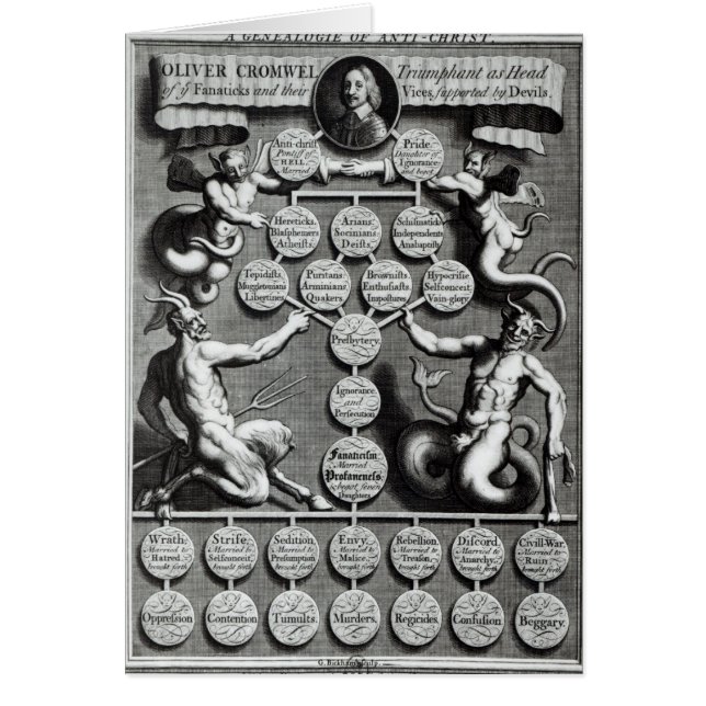 Anti-Kristus Oliver-genealogin Hälsningskort (Framsidan)