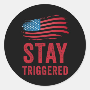 Anti Liberal Republikan Stay Triggered Usa Flagga Runt Klistermärke