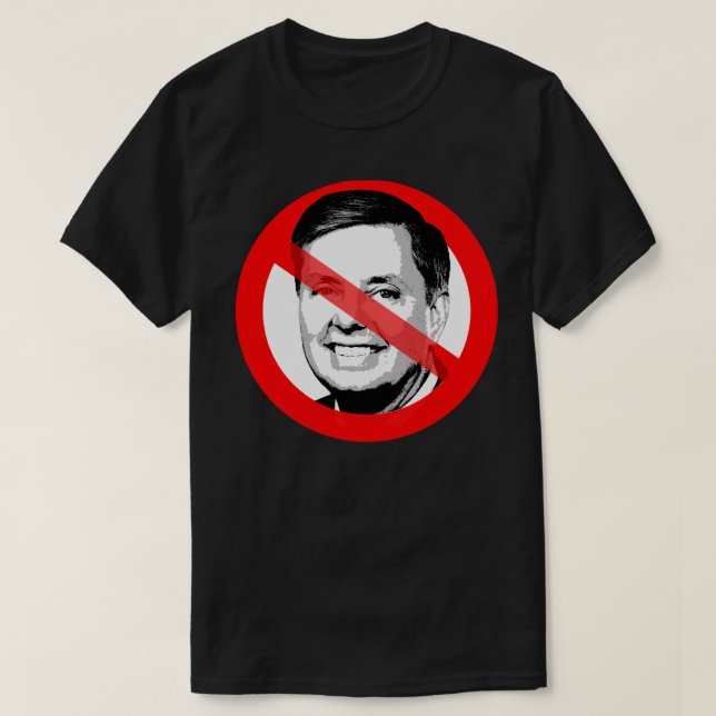 Anti Lindsey Graham Crossed Out Ansikte T Shirt (Design framsida)