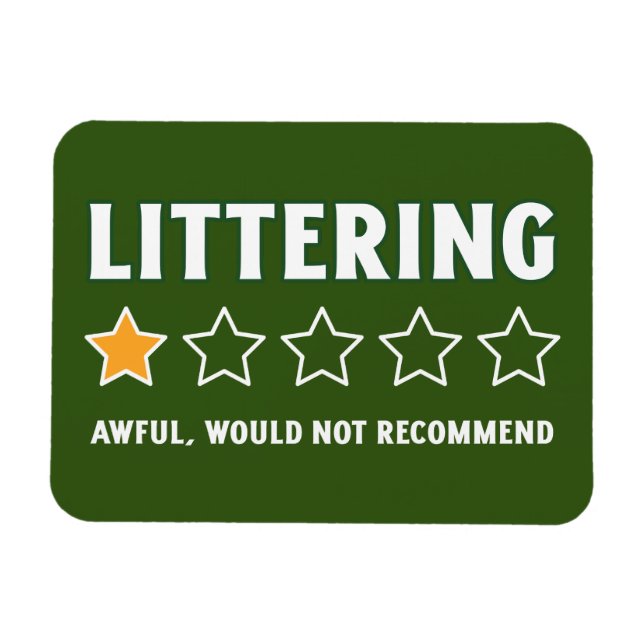 Anti-Littering Earth Day Magnet (Horisontell)