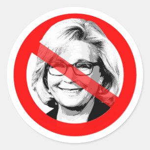 Anti Liz Cheney korsade ut Ansikte Runt Klistermärke