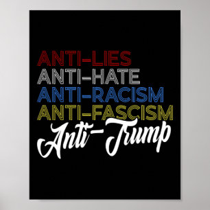 Anti lögner Anti hat Anti rasism Anti fascism Anti Poster