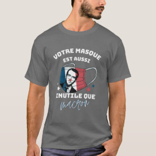 Anti-Macron-Humor, anti-Pass-Sanitärt Frankrike T Shirt