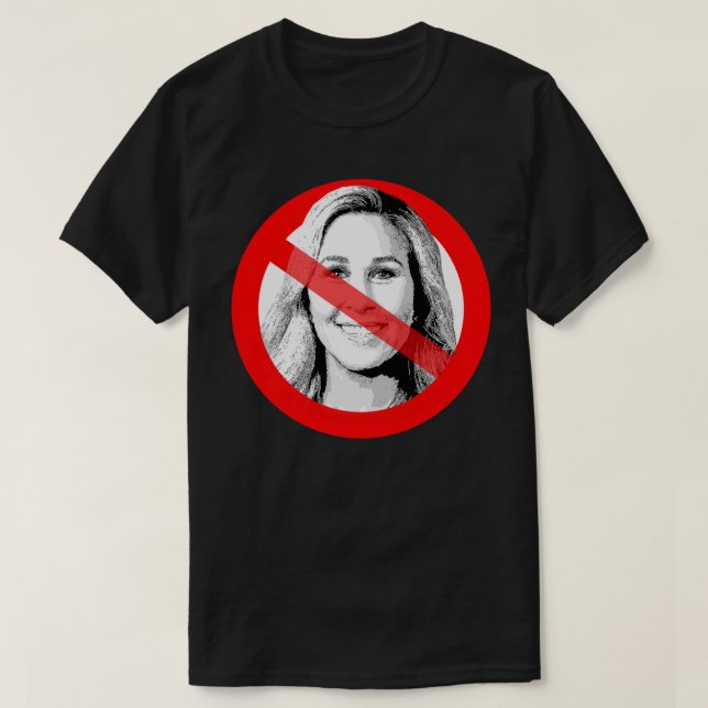 Anti Marjorie Taylor Greene korsade ut Ansikte T Shirt (Design framsida)