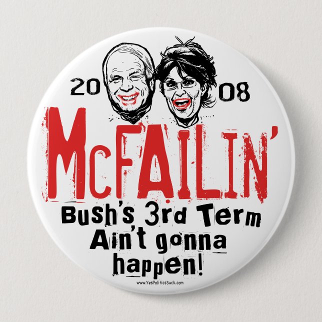 Anti McCain Palin McFailin knäppas Knapp (Framsida)