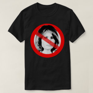 Anti Melania Trump som korsade ut Ansikte T Shirt