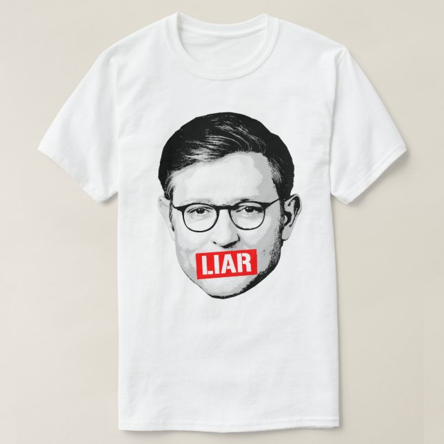Anti Mike Johnson Liar Sticker T Shirt (Design framsida)