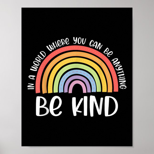 Anti-mobbning BE Kind Unity Day Rainbow Kindness Poster (Framsidan)