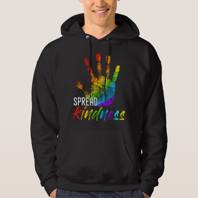 Anti-Mobbning Handavtryck för lärare att sprida kä Hoodie (Framsida)