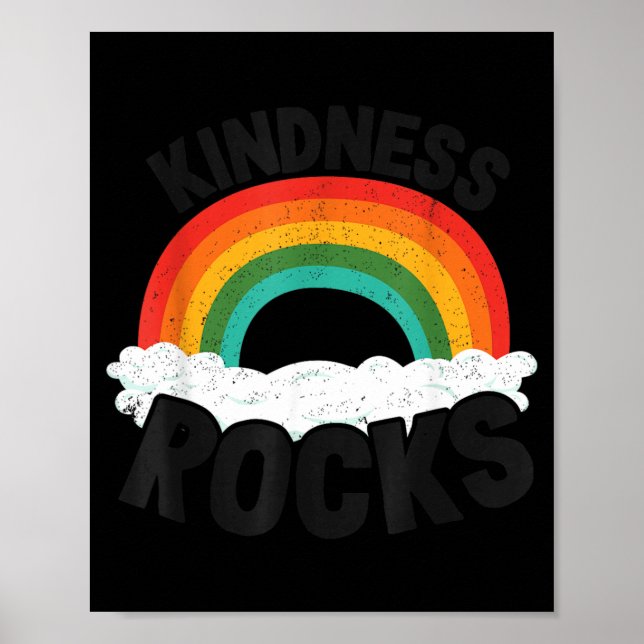 Anti-Mobbning Hippie Retro Lärare Regnbåge Poster (Framsidan)
