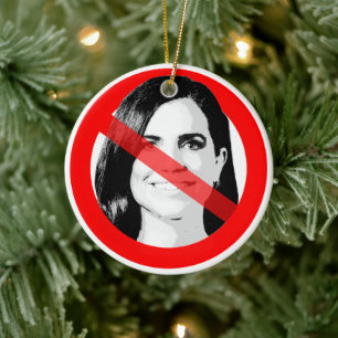 Anti Nancy Mace som korsas ut Ansikte Julgransprydnad Keramik