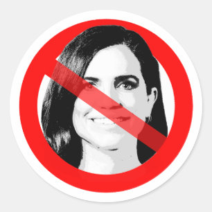 Anti Nancy Mace som korsas ut Ansikte Runt Klistermärke