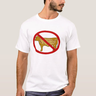 Anti nötköttmanar organisk utslagsplats för bomull tee shirt
