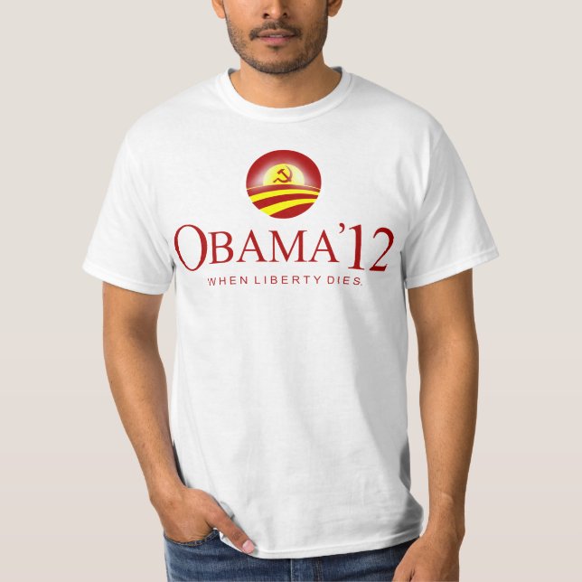Anti-Obama 2012, då frihet dör T-shirt (Framsida)