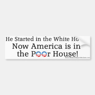 Anti-Obama "Amerika är i det fattiga huset ", Bildekal