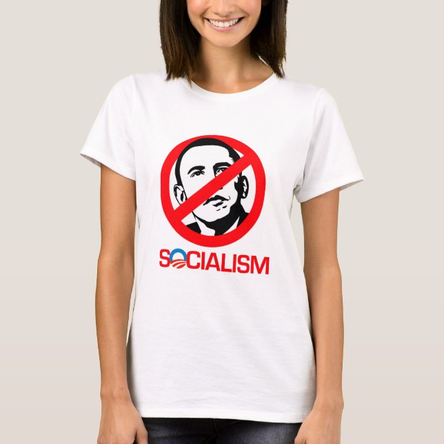 Anti-Obama - avsluta socialismen T-shirt (Framsida)