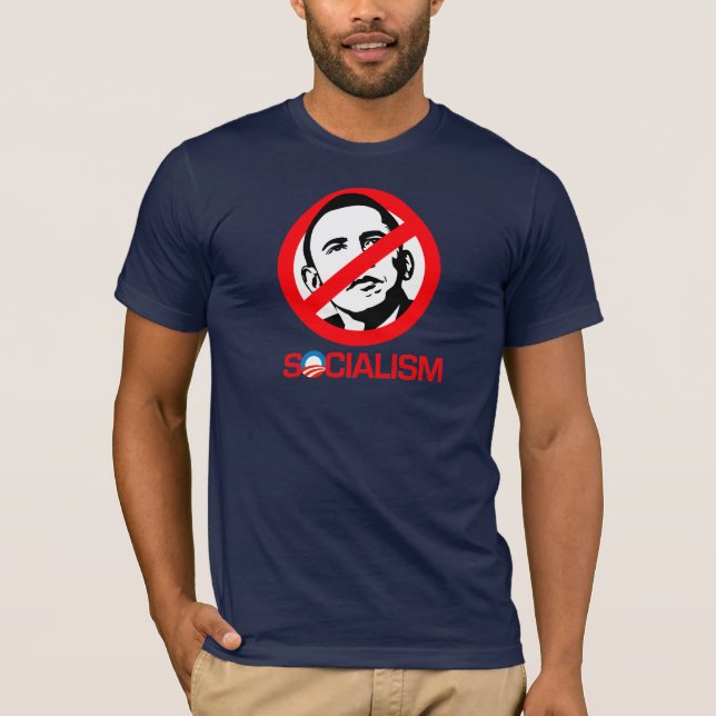 Anti-Obama - avsluta socialismen T-shirt (Framsida)