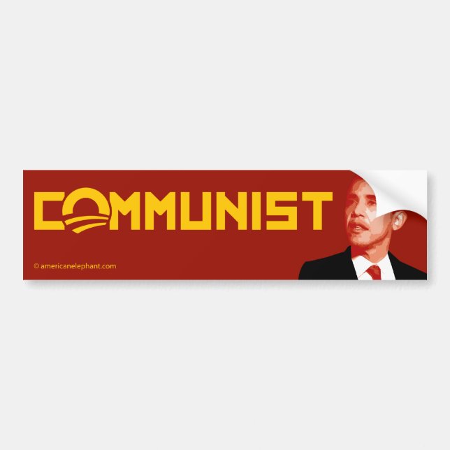 Anti-Obama: Barack Obama kommunist Bildekal (Framsidan)