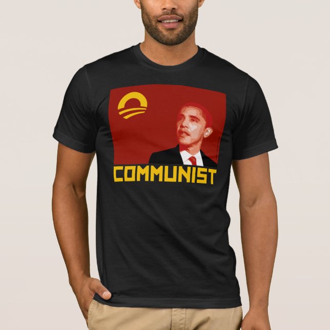 Anti-Obama: Barack Obama kommunist T Shirt (Framsida)