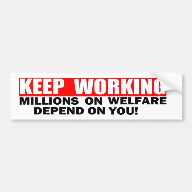 ANTI OBAMA 'BEHÅLLAARBETE. MILLONS PÅ WELFARE BILDEKAL (Framsidan)