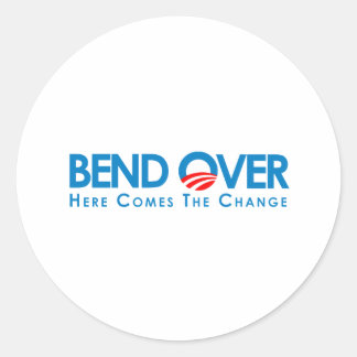 Anti-Obama - Bend over för förändring Runt Klistermärke