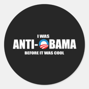 Anti-Obama bildekal - jag var Anti-Obama för Runt Klistermärke