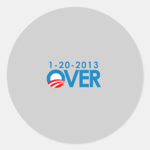 Anti-Obama bildekal - över 1-20-2013 Runt Klistermärke