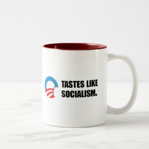 Anti-Obama bildekal - smaker gillar Socialism Två-Tonad Mugg