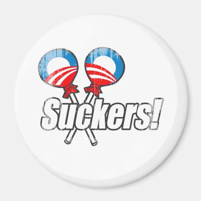 Anti-Obama-Bildekal - Suckers Faded.png Magnet (Framsidan)