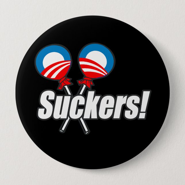 Anti-Obama bildekal - Suckers Knapp (Framsida)