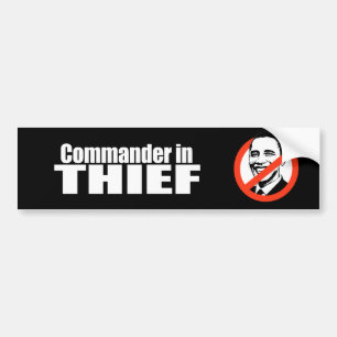 Anti-Obama - commander i tjuv 2 Bildekal