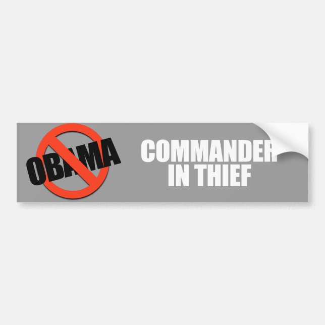 Anti-Obama - commander i tjuv Bildekal (Framsidan)
