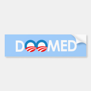 Anti-Obama - Doomed vit Bildekal