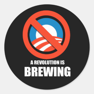 Anti-Obama - en revolution brinner Runt Klistermärke